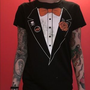 Spooky tuxedo like shirt size XS